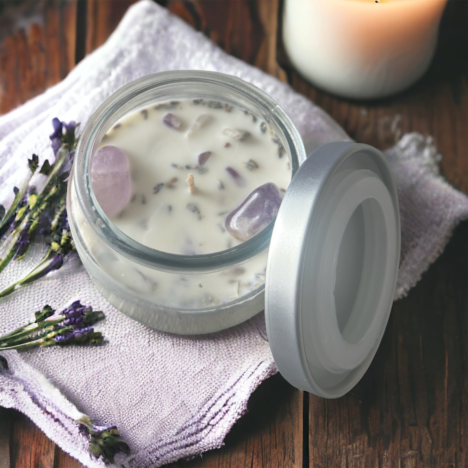 Lavender & Jasmine Amethyst Candle 🕯️