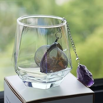 Tea Filter with Amethyst Crystal